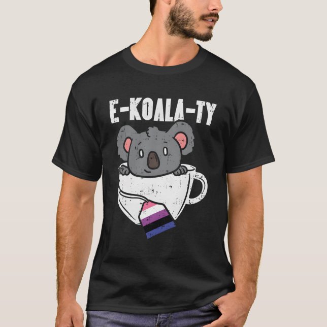 Camiseta Ekoalaty Genderfluid Igualdade Koala Tea Pride Fla (Frente)