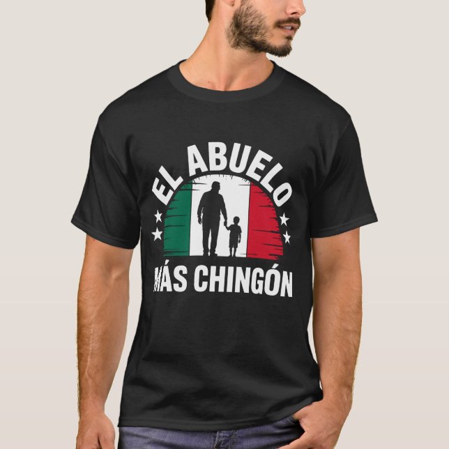 Camiseta El Abuelo Mas Chingon Avô Bandeira Mexicana (Frente)