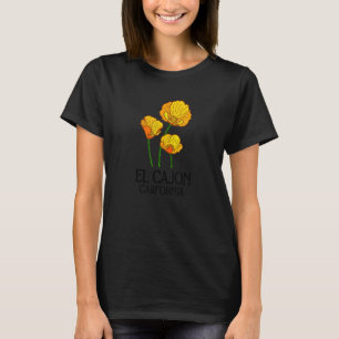 Camiseta El Cajon California CA Poppy Flower State City Vin