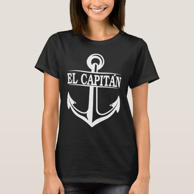 Camiseta El Capitan Capitão Anchor Navio Boat E Sail 2 (Frente)