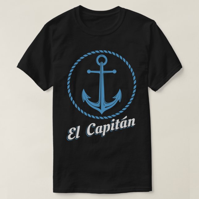 Camiseta El Capitan Gift Skipper Funny Sea Capitão Anchor (Frente do Design)