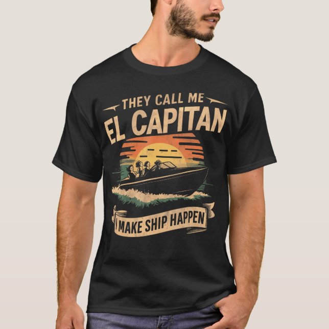 Camiseta El Capitan Sunset Barco Design Tornar Navio Aconte (Frente)