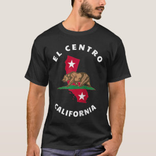 Camiseta El Centro California CA Flag e Bear Crachá Souven