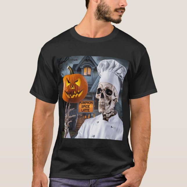 Camiseta El Chef Esqueleto: Recetas de Halloween (Frente)