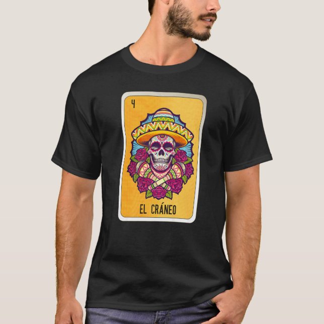 Camiseta El Cráneo Mexican Slang Lottery Bingo Cards   (Frente)