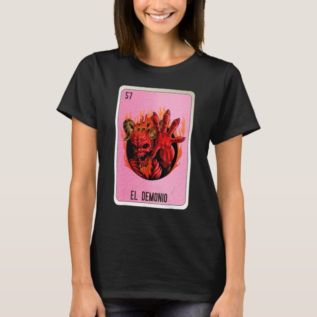 Camiseta El Demonio Mexican Slang Lottery Bingo Cards (Frente)