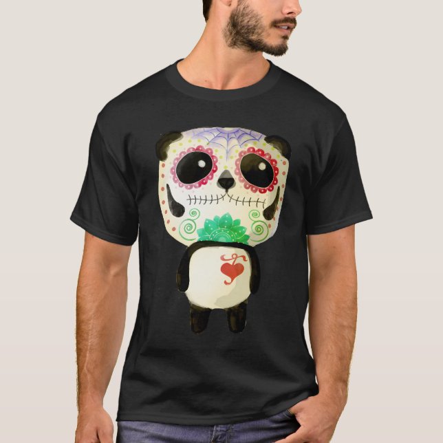 Camiseta El Dia De Los Muertos Panda (Frente)