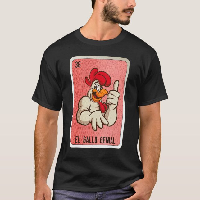Camiseta El Gallo Genial Mexican Slang Lottery Bingo Cards (Frente)
