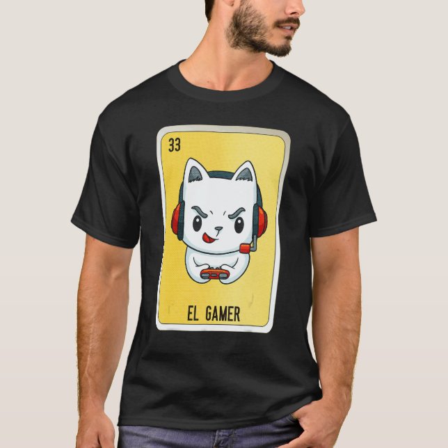 Camiseta El Gamer Mexican Slang Lottery Bingo Cards 4 (Frente)