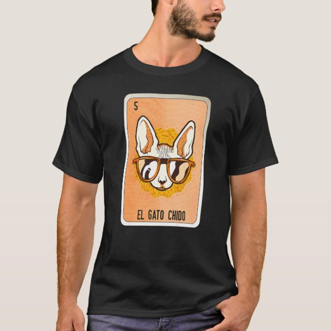 Camiseta El Gato Chido Mexican Slang Lottery Bingo Cards   (Frente)
