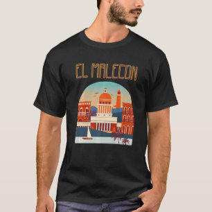 Camiseta El Malecon Cuba Souvenir Havana Caribe sua cidade