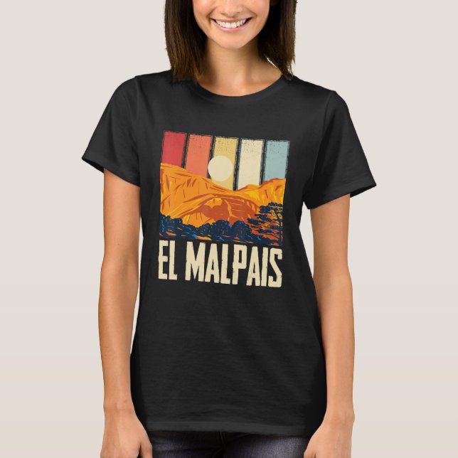Camiseta El Malpais Souvenir - Montanha Nacional do Monumen (Frente)