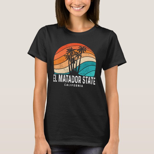 Camiseta El Matador State Beach California Palm Tree Beach  (Frente)