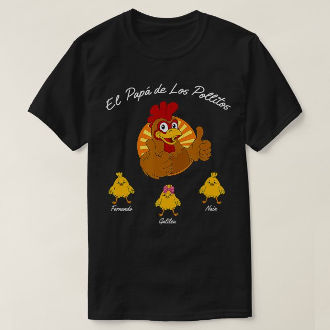 Camiseta El Papa De Los Pollitos, Presente para Pai do jogo (Frente do Design)