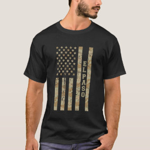Camiseta El Paso Cidade Fronteiriça Texas Camuflagem Desert