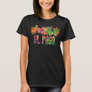 Camiseta El Paso City Skyline Texas Colorful