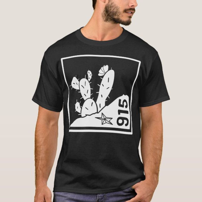 Camiseta El Paso Texas Montanhas Cacto (Frente)