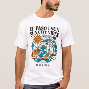 Camiseta El Paso Texas Sun City Ícones do Deserto