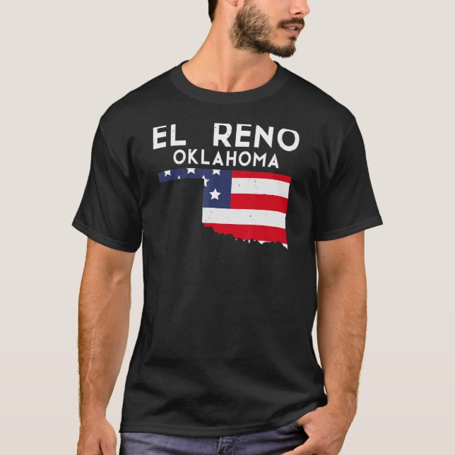Camiseta El Reno EUA Estado América Viagem Oklahoman (Frente)