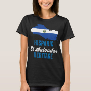 Camiseta El Salvador Bandeira Herança Hispânica Mês El Salv