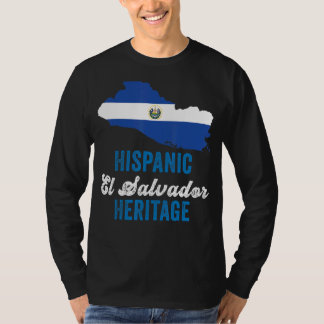 Camiseta El Salvador Bandeira Herança Hispânica Mês El Salv