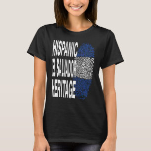 Camiseta El Salvador Flag Fingerprint Hispânico Heritage Mo