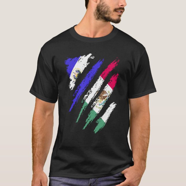 Camiseta El Salvador Flag México Cultivou País Patriótico S (Frente)