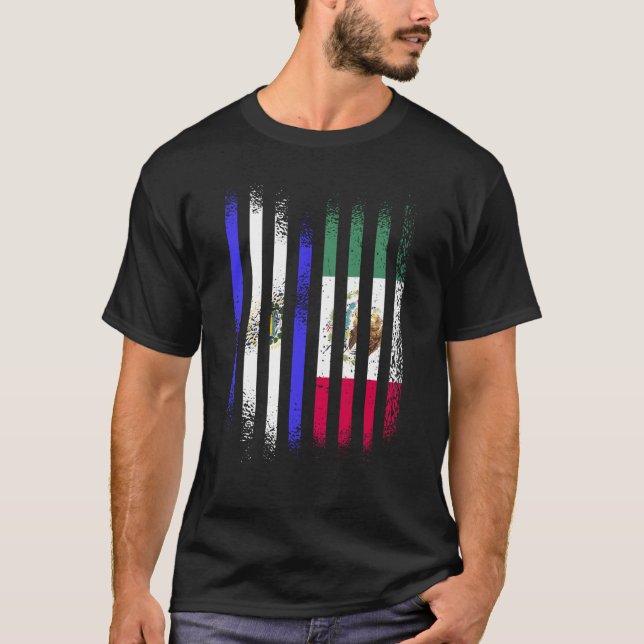 Camiseta El Salvador Flag Mexico Grown Country Flags Stripe (Frente)
