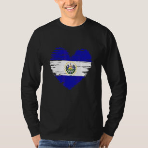 Camiseta El Salvador Heart Salvadorean Bandeira Salvadorean