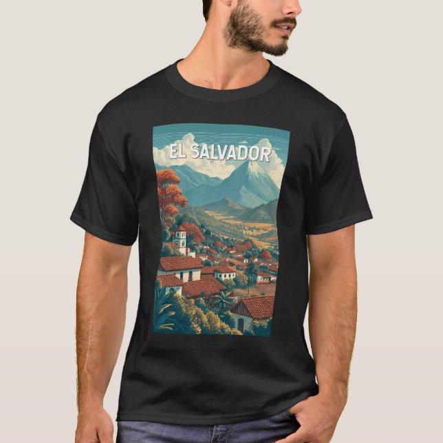 Camiseta El Salvador Illustration Travel Art Vintage (Frente)