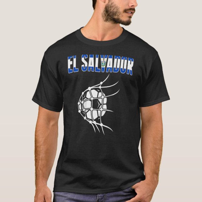 Camiseta El Salvador Soccer Ball Em Apoio À Rede Salvadore (Frente)