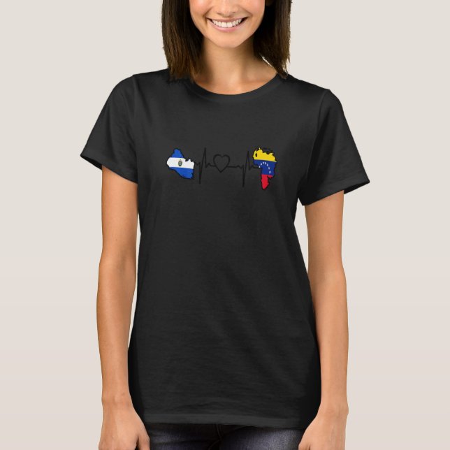 Camiseta El Salvador Venezuela Flag Salvadoran Venezuelan H (Frente)