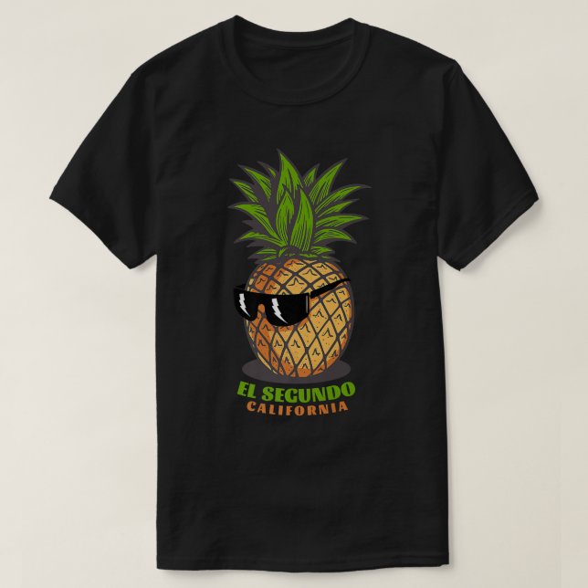 Camiseta El Sedo California CA Cuja abacaxi é abacaxi Sungl (Frente do Design)