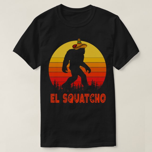Camiseta El Squatcho Sasquatch Mexicano (Frente do Design)