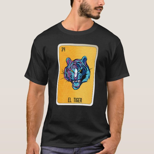 Camiseta El Tiger Mexican Slang Lottery Bingo Cards (Frente)