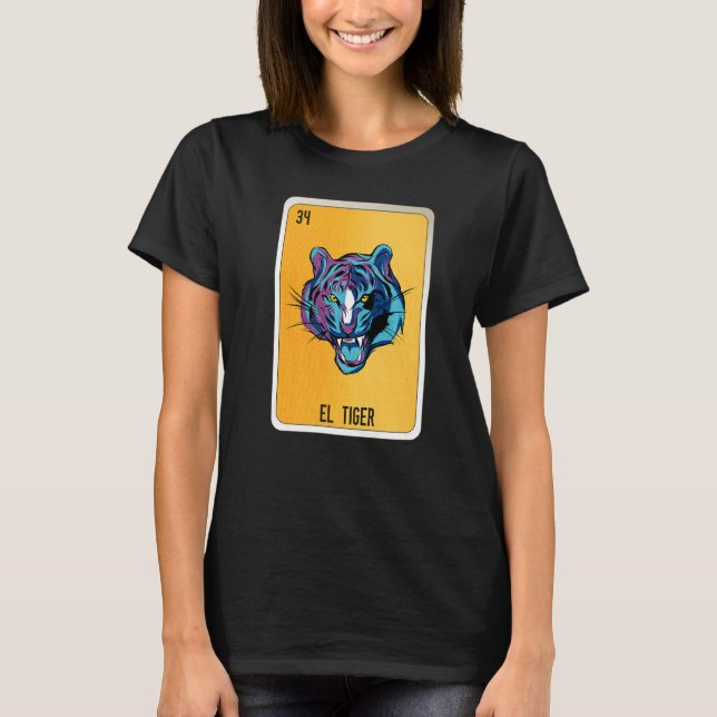 Camiseta El Tiger Mexican Slang Lottery Bingo Cards (Frente)