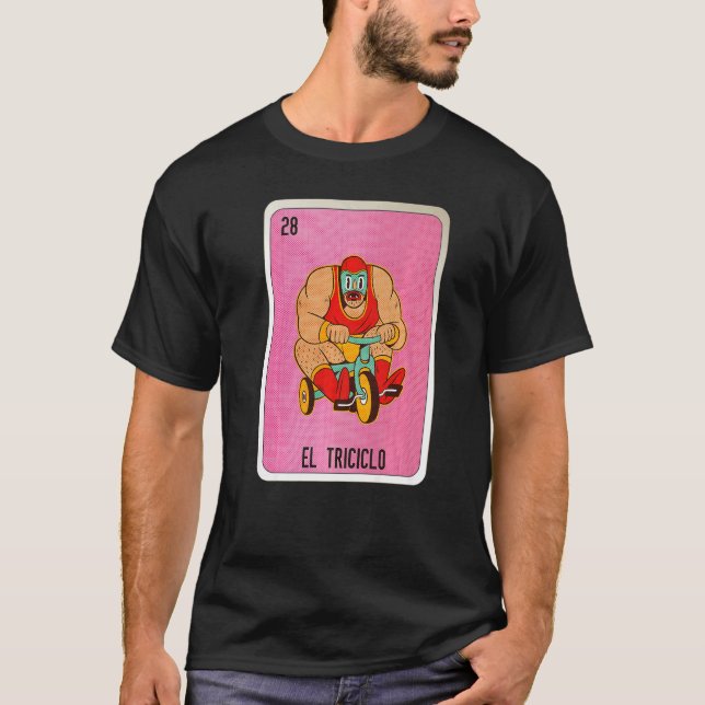 Camiseta El Tricicolo Mexican Slang Lottery Bingo Cards   (Frente)