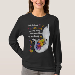 Camiseta Ela Amou Um Pequeno Menino Autismo Conscientização