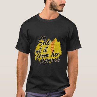 Camiseta Ela Conseguiu Da Mãe De Dia de as mães De Softball