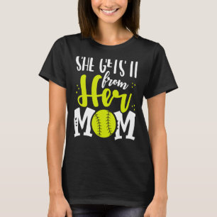 Camiseta Ela Conseguiu Da Mãe Jogadora De Softball Moth