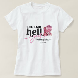 Camiseta Ela Disse Sim Com Todo o Entusiasmo Rosa Chapéu We