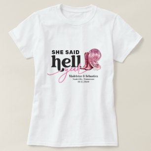 Camiseta Ela Disse Sim Com Todo o Entusiasmo Rosa Chapéu We
