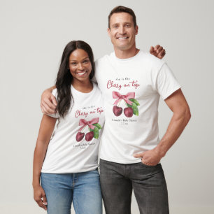 Camiseta Ela é a cereja no topo do chá de bebê