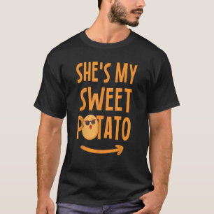 Camiseta Ela é a minha batata doce Eu sou Casais de Ação de