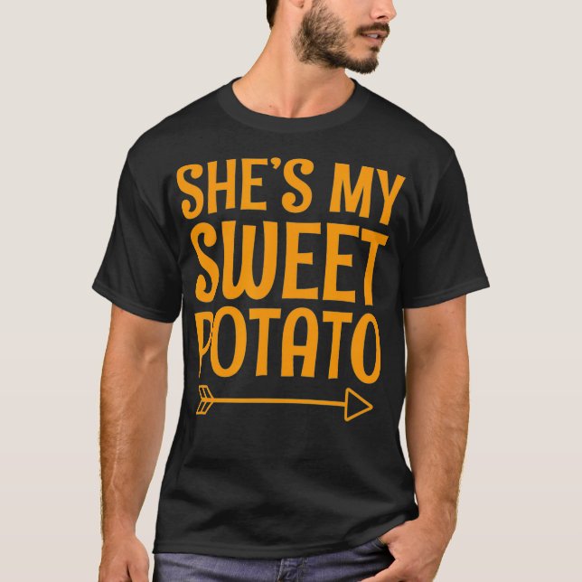 Camiseta Ela é a minha doce Casal de amizade de batata doce (Frente)