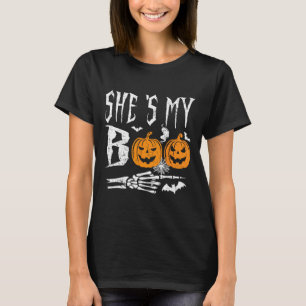 Camiseta Ela é a minha Matança de Halloween do Pumpkin Skel