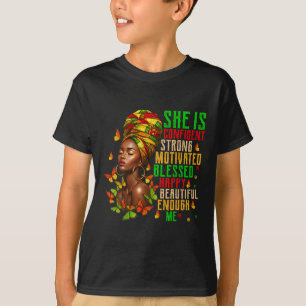 Camiseta Ela É Forte Educada Abençoada Mulheres História Ne