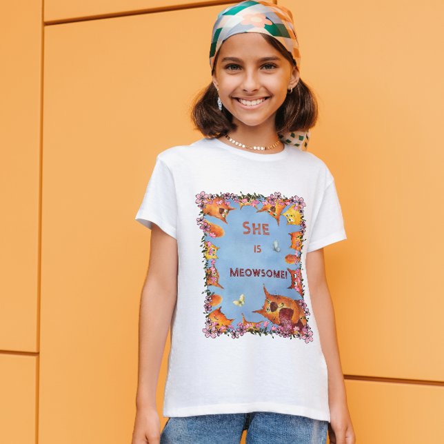 Camiseta Ela é Meowsome! (Criador carregado)