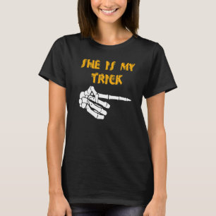 Camiseta Ela é Meu Truque Ele é Meu Doce Casais Combinando