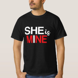 Camiseta Ela é minha - Design romântica para Namorada
